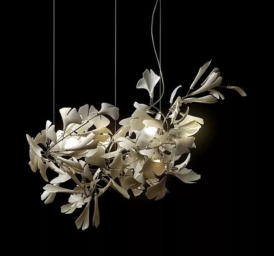 nature inspired porcelaine chandelier