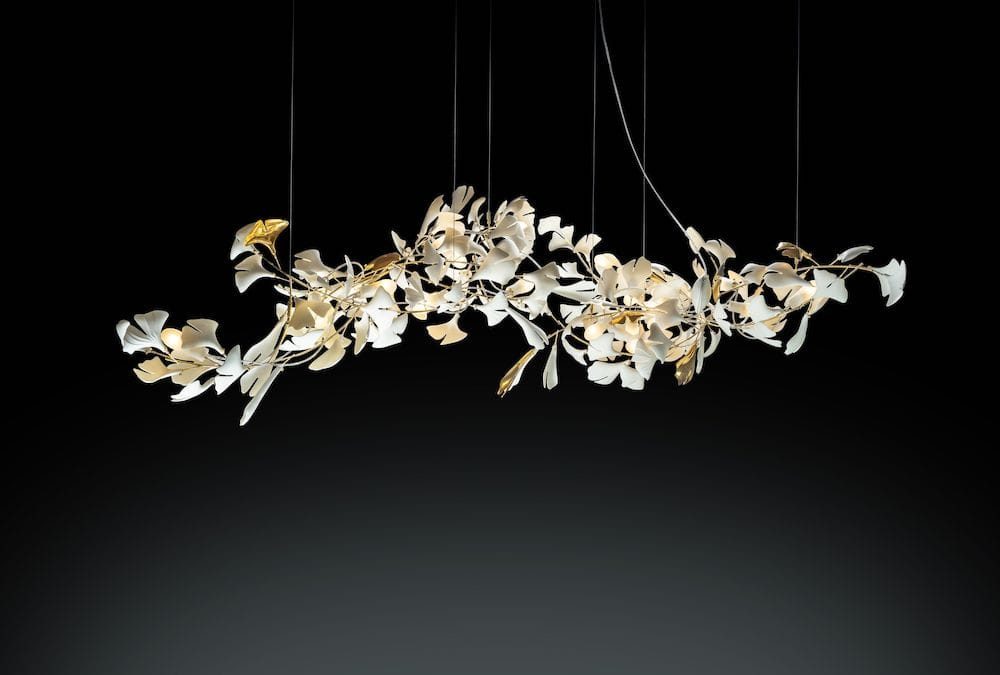 nature inspired chandelier ginkgo